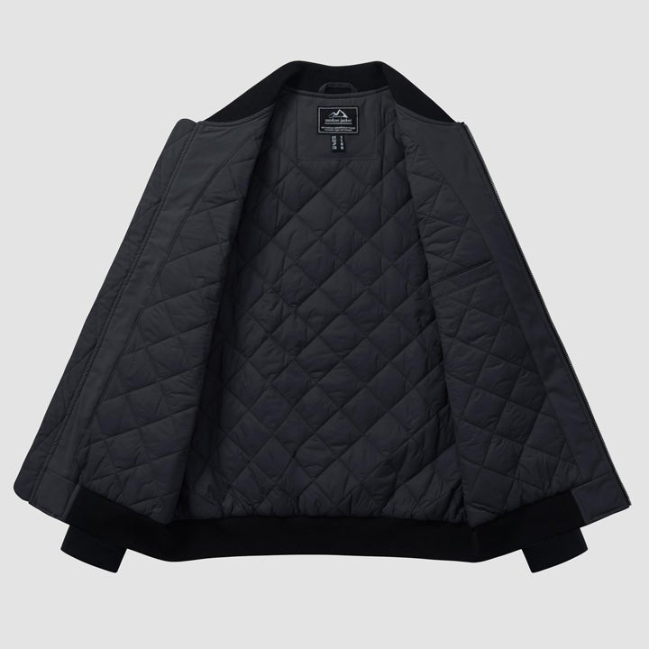 Men's Winter Bomber Jacket, Quilted & Windproof Zip-Up Coat