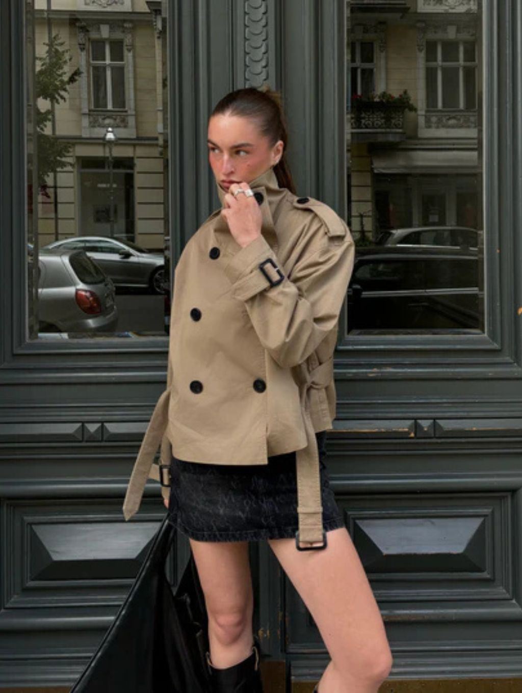 Talia Cropped Trench Coat