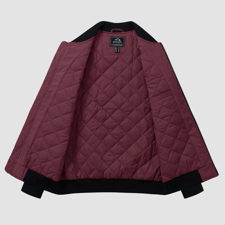 Men's Winter Bomber Jacket, Quilted & Windproof Zip-Up Coat