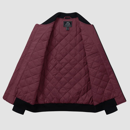 Men's Winter Bomber Jacket, Quilted & Windproof Zip-Up Coat