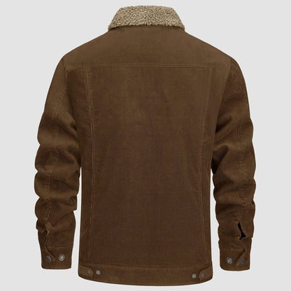 Men's Corduroy Jacket - Sherpa-Lined Winter Coat
