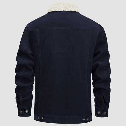 Men's Corduroy Jacket - Sherpa-Lined Winter Coat