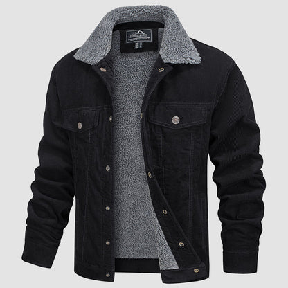 Men's Corduroy Jacket - Sherpa-Lined Winter Coat