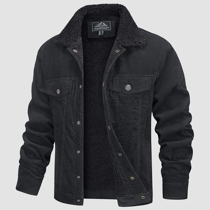 Men's Corduroy Jacket - Sherpa-Lined Winter Coat