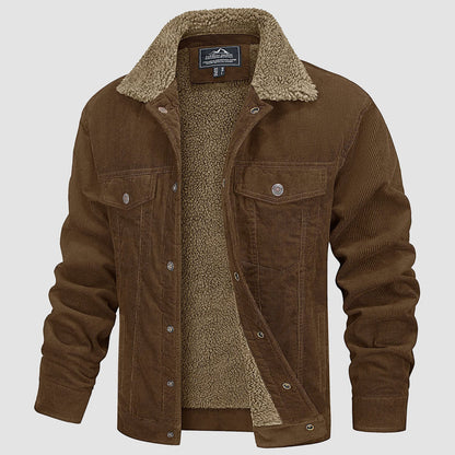 Men's Corduroy Jacket - Sherpa-Lined Winter Coat