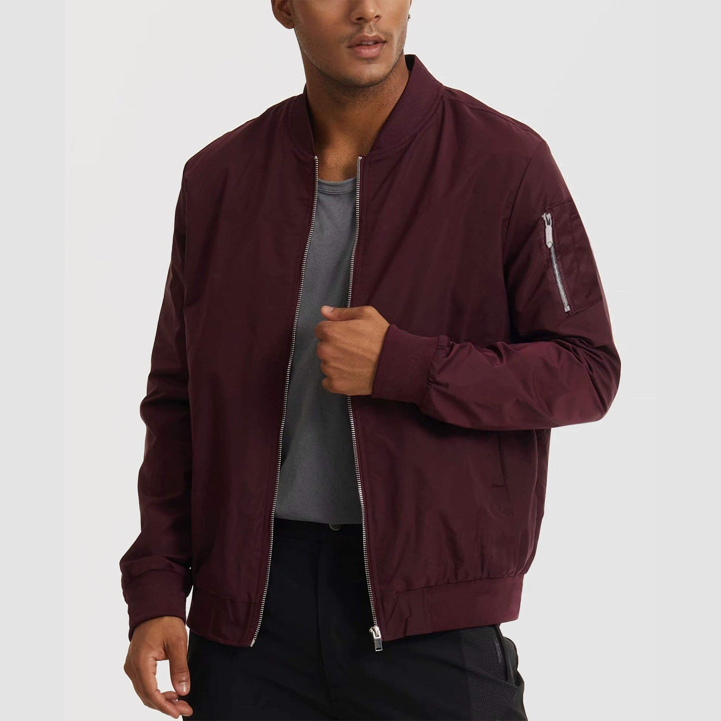 Men's Bomber Jacket Lightweight Windproof Casual Jacket