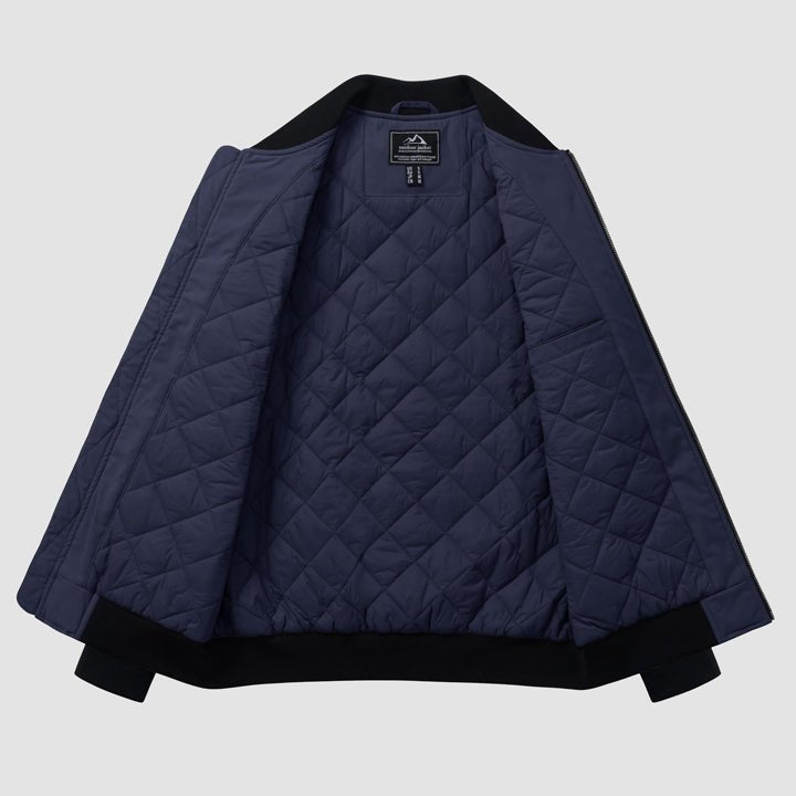 Men's Winter Bomber Jacket, Quilted & Windproof Zip-Up Coat
