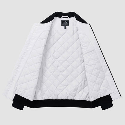 Men's Winter Bomber Jacket, Quilted & Windproof Zip-Up Coat