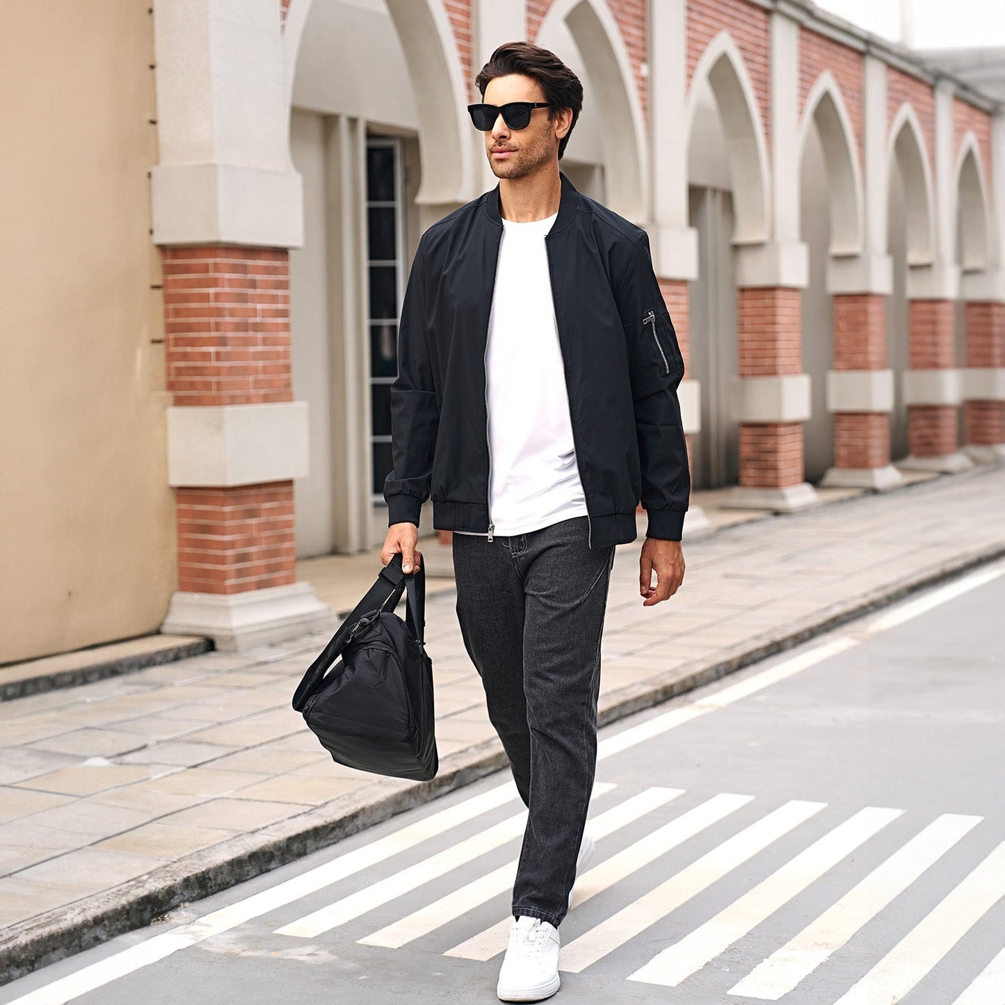 Men's Bomber Jacket Lightweight Windproof Casual Jacket