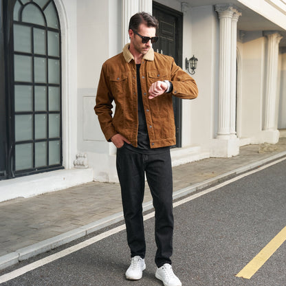 Men's Corduroy Jacket - Sherpa-Lined Winter Coat