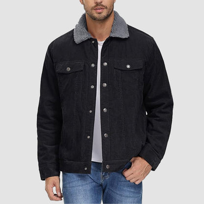 Men's Corduroy Jacket - Sherpa-Lined Winter Coat