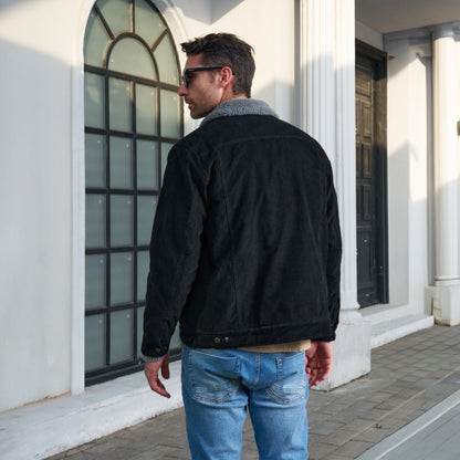 Men's Corduroy Jacket - Sherpa-Lined Winter Coat