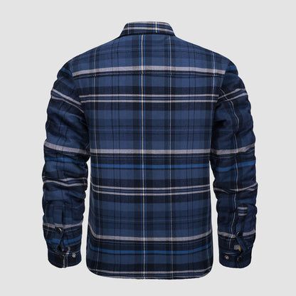 Men's Quilted Flannel Jacket - Warm Winter Padded Shirt