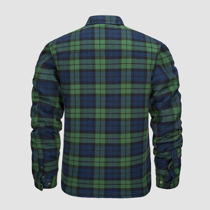 Men's Quilted Flannel Jacket - Warm Winter Padded Shirt