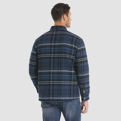 Men's Quilted Flannel Jacket - Warm Winter Padded Shirt
